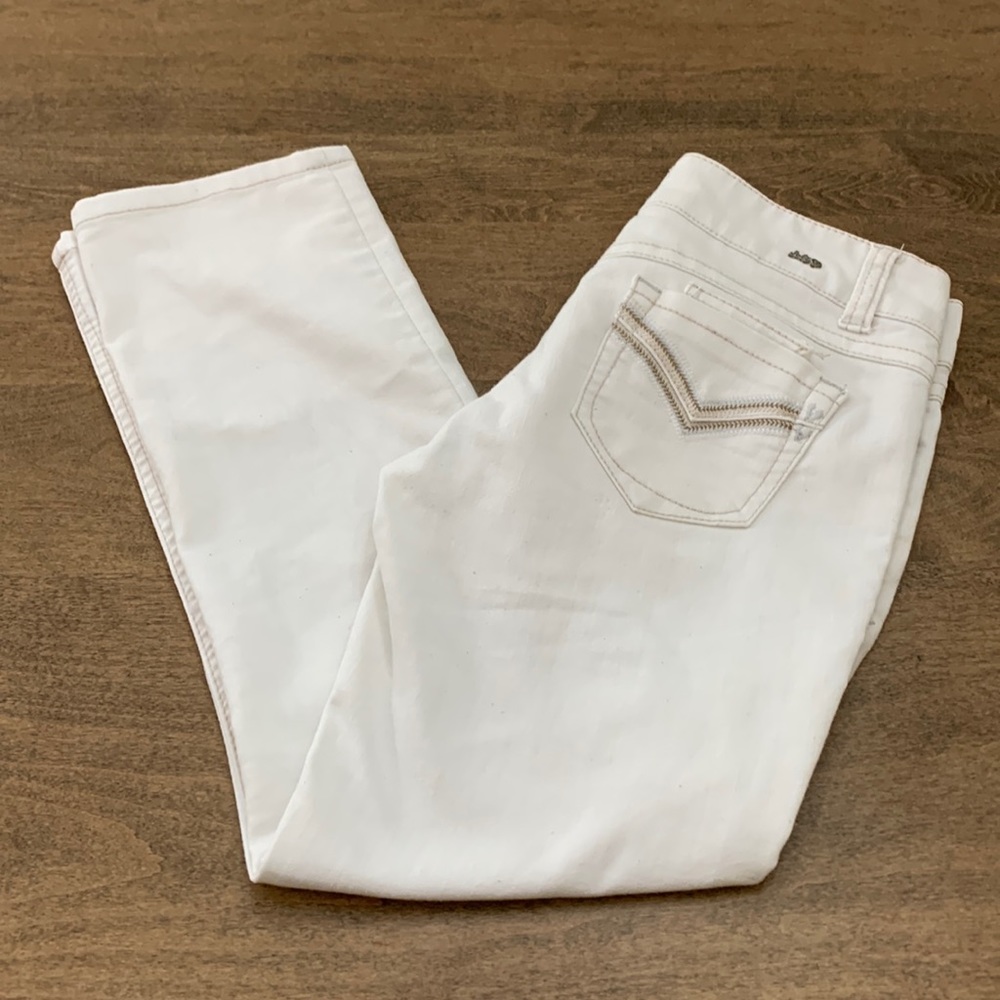 Jolt white cropped jeans